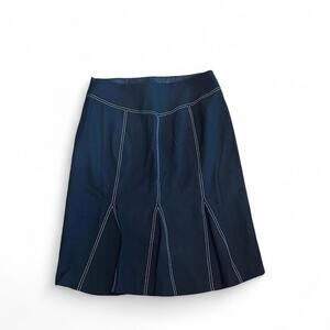 Ann Taylor Women's Black and Navy Skirt